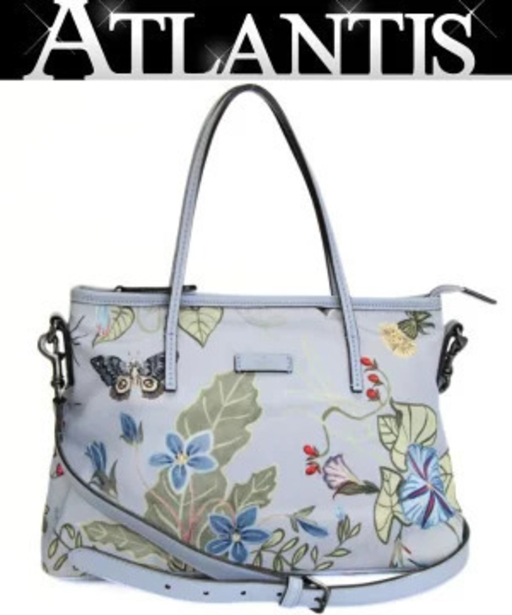 Gucci Chris Knight Flora Flower Bag Canvas x Leather Blue